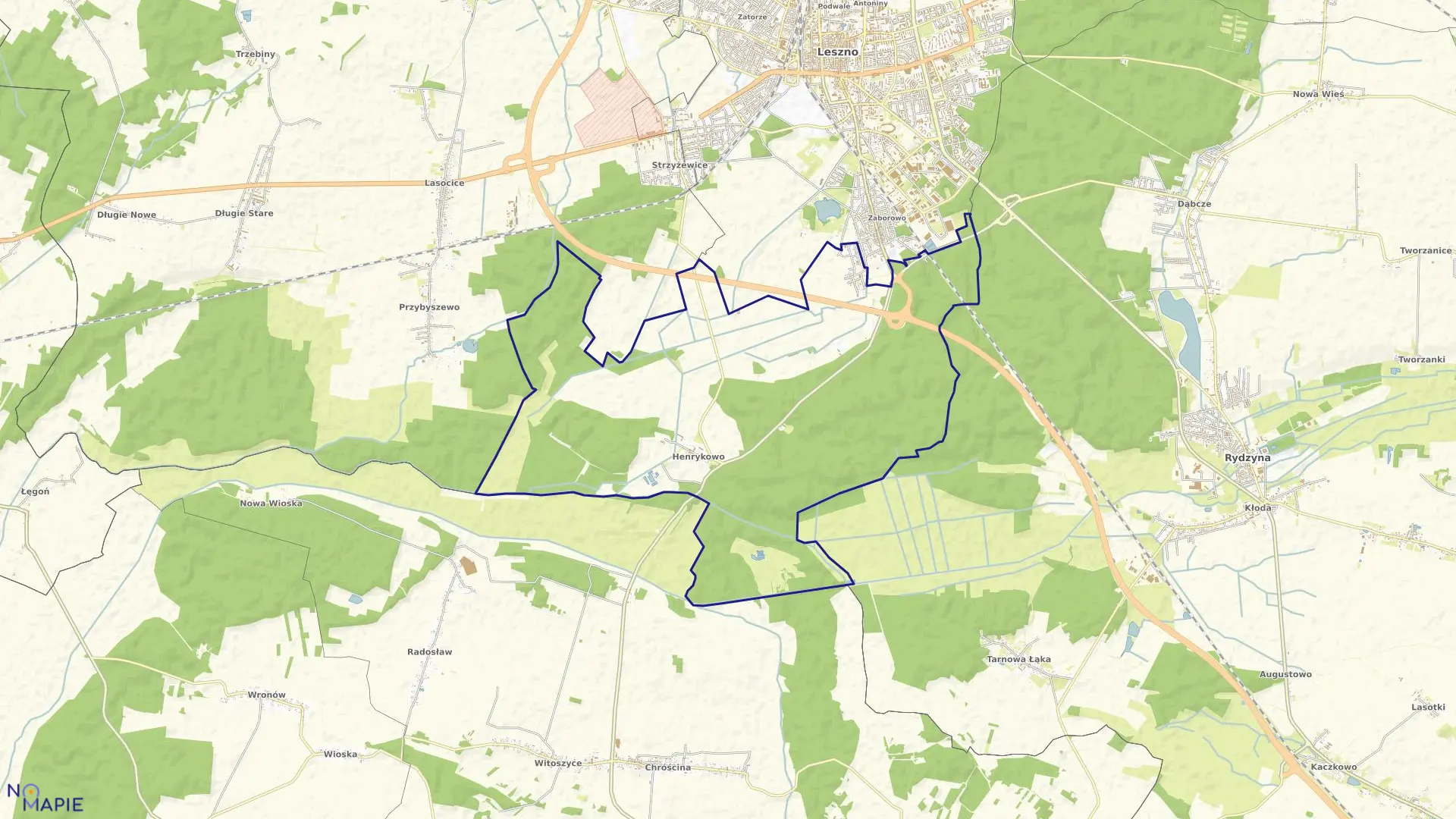 Mapa obrębu Henrykowo w gminie Święciechowa